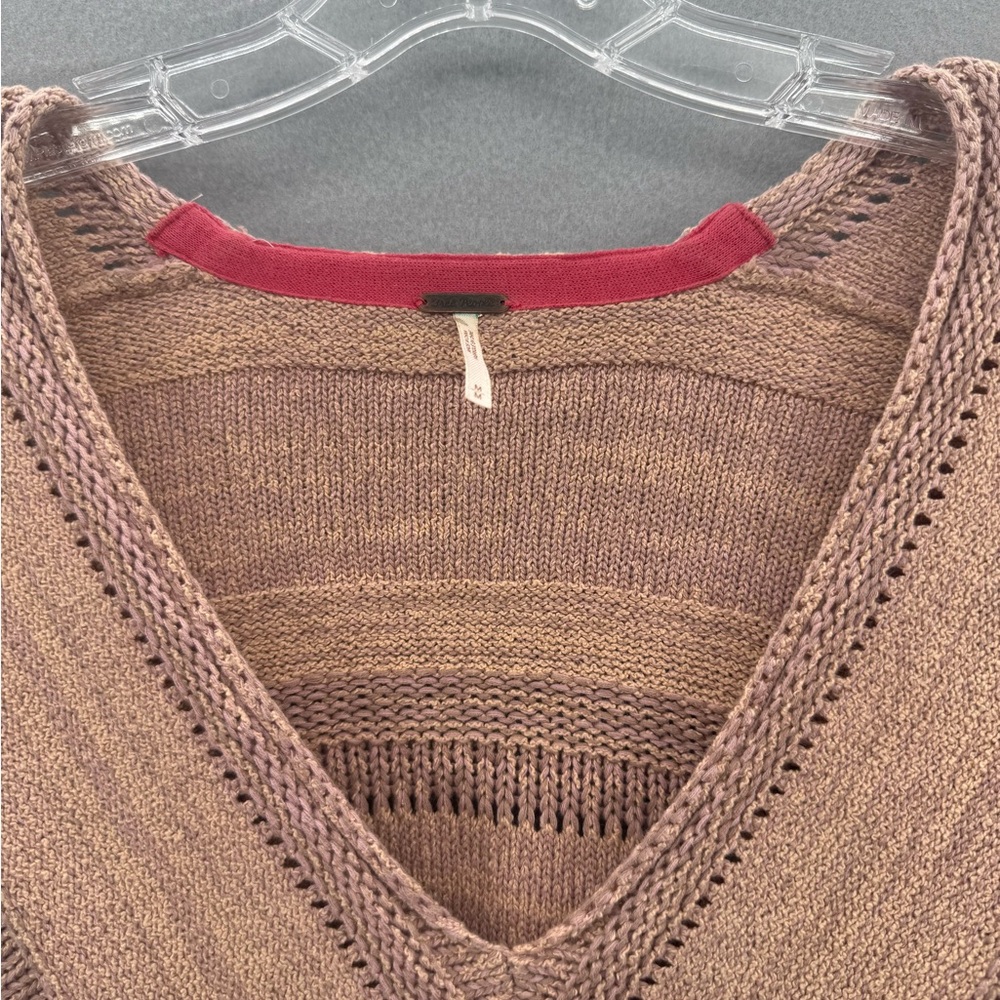 Free People Lemonade Stand Textured Vneck Sweater Size M Bohemian - Picture 6 of 15